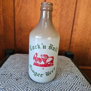 Vintage C*ck n Bull Ginger Beer Bottle, Cool Bar Decor!